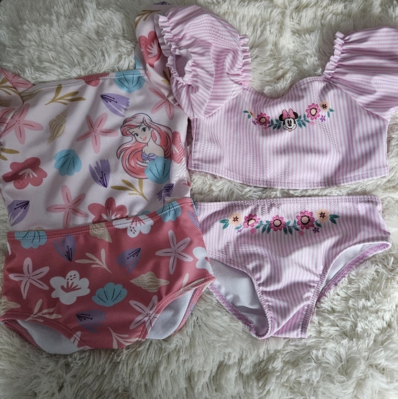 Disney Girls Swimsuits Sz 4t - Picture 1 of 5